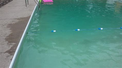 Is it safe to swim in a green salt water pool, and does the color affect the taste of the water?